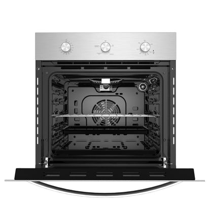 Empava 24 Inch Single Gas Wall Oven for NG - Convection Built-in Oven with 360° Rotisserie, 2.3 Cu. Ft. Capacity, 18-Gauge Stainless Steel, and Mechanical Timer