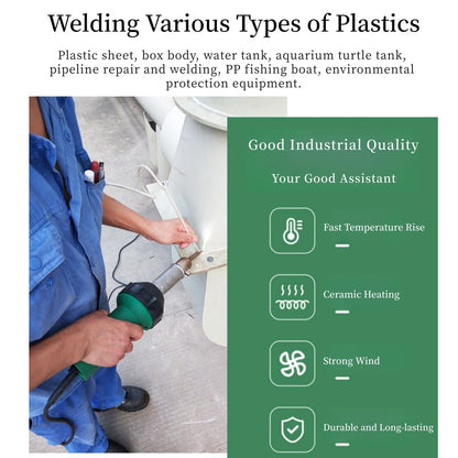 110V 1600W Plastic Welding Gun Hot Air Gun PVC Plastic Floor Welder PP Heat Gun Hot-blast Air Welding Machine (Set 1)