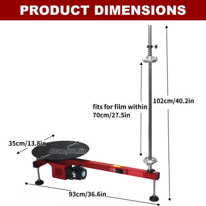 Electric Stretch Film Wrapping Machine,Stretch Film Dispenser Wrap Bench,Heavy Duty Film Wrapper Table Pallet Box Shrink for 12-28in Films,110V 60W