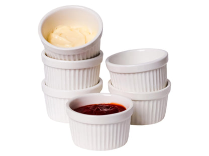22 oz Ramekins 2 pcs Porcelain Ramekins Dishes for Souffle,Creme Brulee, Pudding, Custard Cups,Bakeware Bowls Set for Baking,Oven Safe, White (6 inch)