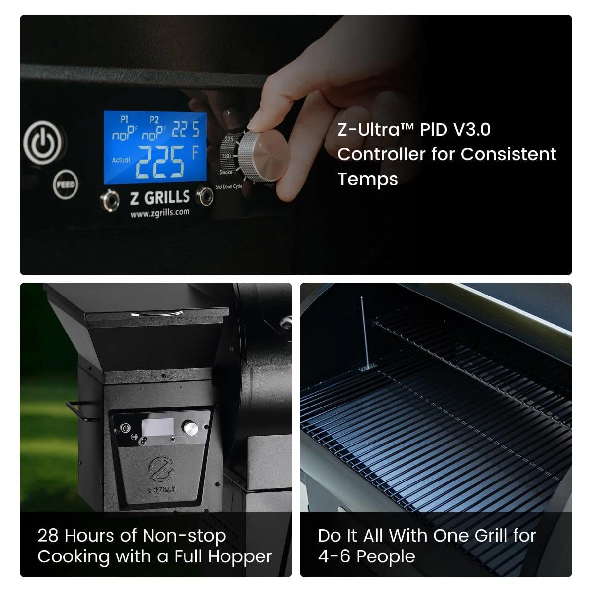 Z GRILLS 2026 Electric Pellet Smoker & Grill, 700 sq. in Cooking Space, PID 3.0 Precision Control, Dual Meat Probes, 28-Hour Hopper, Dual-Wall Insulated Base, 8-in-1 BBQ with Cover