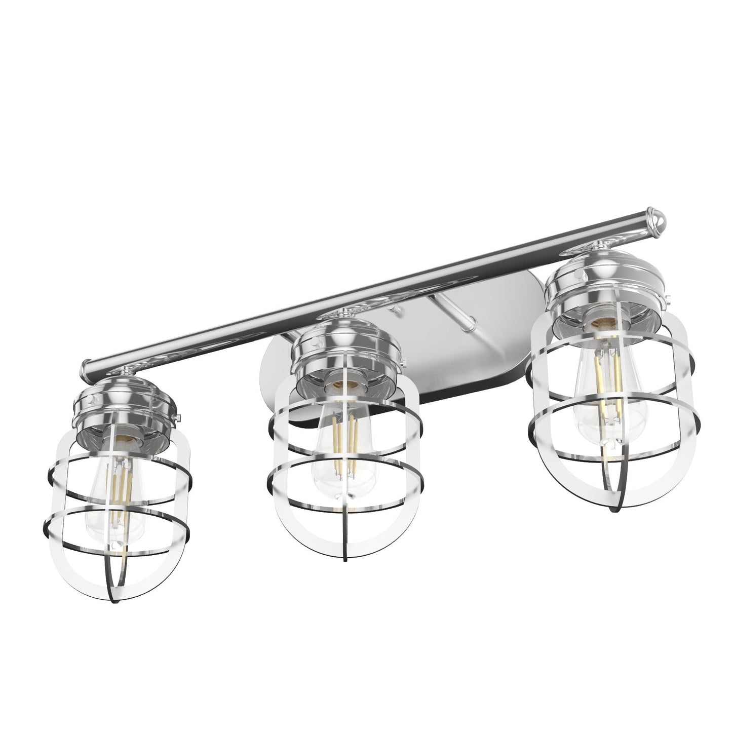 Hunter - Starklake 3-light Chrome, Medium Size Vanity Light, Dimmable, for Bedrooms, Kitchens, Foyers, Bathrooms - 19051