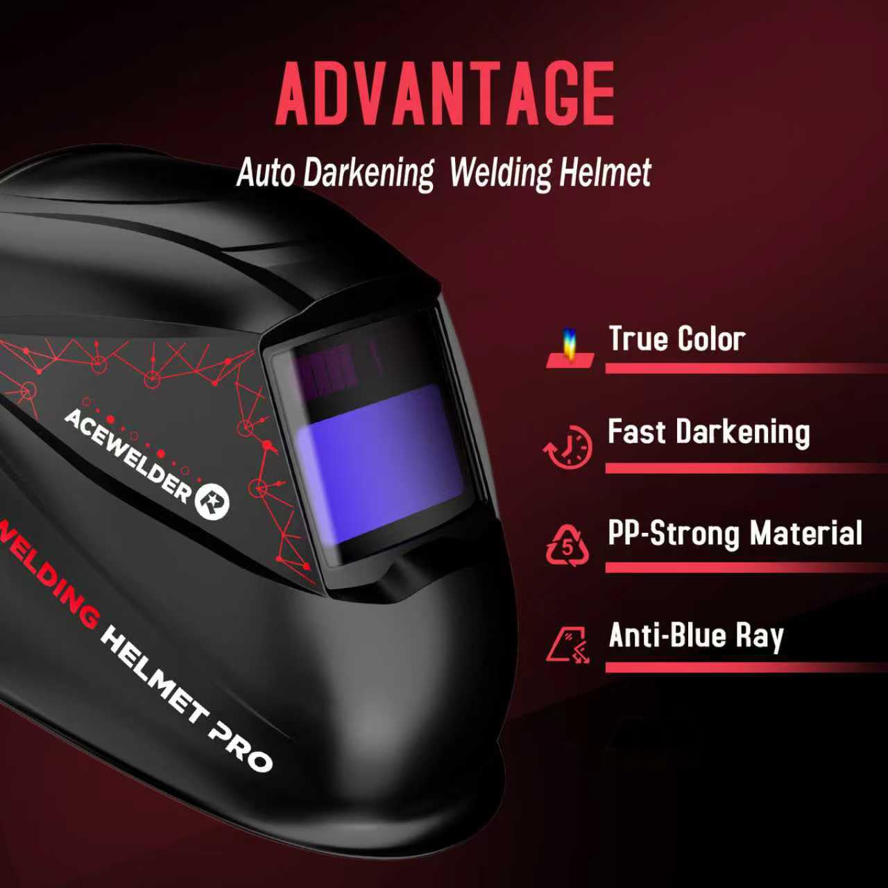 ACEWELDER 140A MIG Welder, 3 in 1 Flux Core, MIG/LIFT TIG/Stick Welding Machine 110V Portable IGBT Inverter Synergic Control, LED Display with Welding Helmet