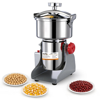 WEEFLOS Electric herb Grinder 550g High Speed Electric Stainless Steel Spice Flour Mill Herb Grinder Powder Machine for Dry Food Grin