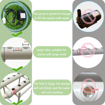INTBUYING Hydroponic Growing System 20 Holes 4 Pipes 2 Layer Plant Site Grow Kit Hydroponic Gardending System with 110V Pump Extra-Lage Planting Basket for Strawberry