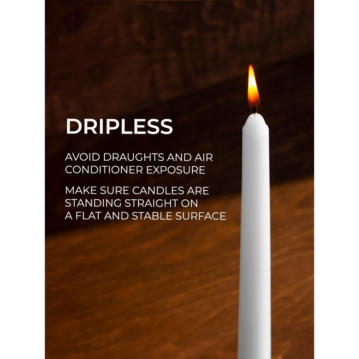 CANDWAX 12 inch White Taper Candles - Set of 4 Tapered White Candle Sticks Ideal for Christmas Decor - Unscented Dripless Smokeless Long Burning Tall Candles - Christmas Candlesticks for Home Decor