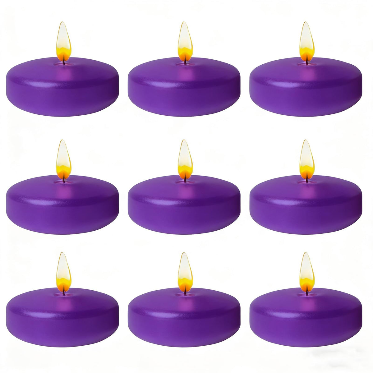 Purple Floating Candles 3 Inch 12 Pack – Paraffin Wax Floating Candle for Weddings, Parties, Worship, Spa & Memorial Décor – Clean Burning & Long Lasting