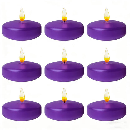Purple Floating Candles 3 Inch 12 Pack – Paraffin Wax Floating Candle for Weddings, Parties, Worship, Spa & Memorial Décor – Clean Burning & Long Lasting