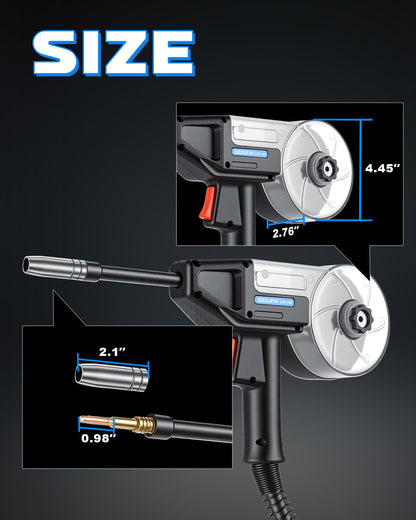 AZZUNO MIG Welder 110V/220V+Spool Gun, 200A 8 in 1 Welder Machine Flux Core MIG/Gas MIG/MAG/Aluminum MIG/Spot MIG/Lift TIG/Stick Welding/Spool Gun Compatible, Multiprocess Welding Machine