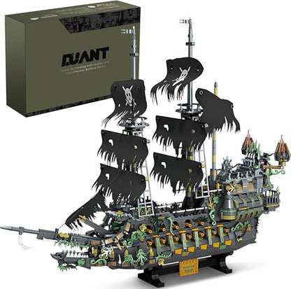 39107 The Flying Dutchman Pirate Ship Building Kit 2434 PCS Large Pirate Ship Model with Display Stand Detailed Sailing Ship Building Blocks Set for Adults &amp Teens