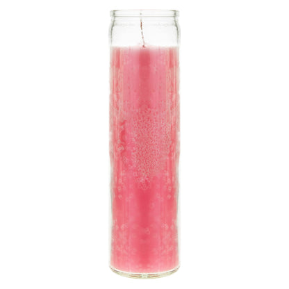 Mega Candles 6 pcs Unscented Pink 7 Day Glass Container Devotional Prayer Candles, Premium Wax Candle 2 Inch x 8 Inch, Sanctuary, Vigils, Prayers, Blessings, Religious, Memorials, Remembrance