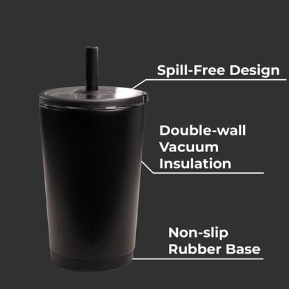 HydroJug Everyday Tumbler 14 oz – Ceramic-Lined Insulated Tumbler with Straw and Soft-Touch Lid, Cup Holder Friendly, Double-Wall Vacuum Insulation, Reusable Travel Cup – Courtyard
