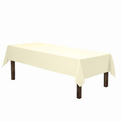 Gee Di Moda Rectangle Tablecloth - 60 x 102 Inch Ivory Table Cloth for 6 Foot Rectangle Tables - Heavy Duty Washable Fabric - for Holiday Party, Dinner, Weddings, Baby Shower & Events