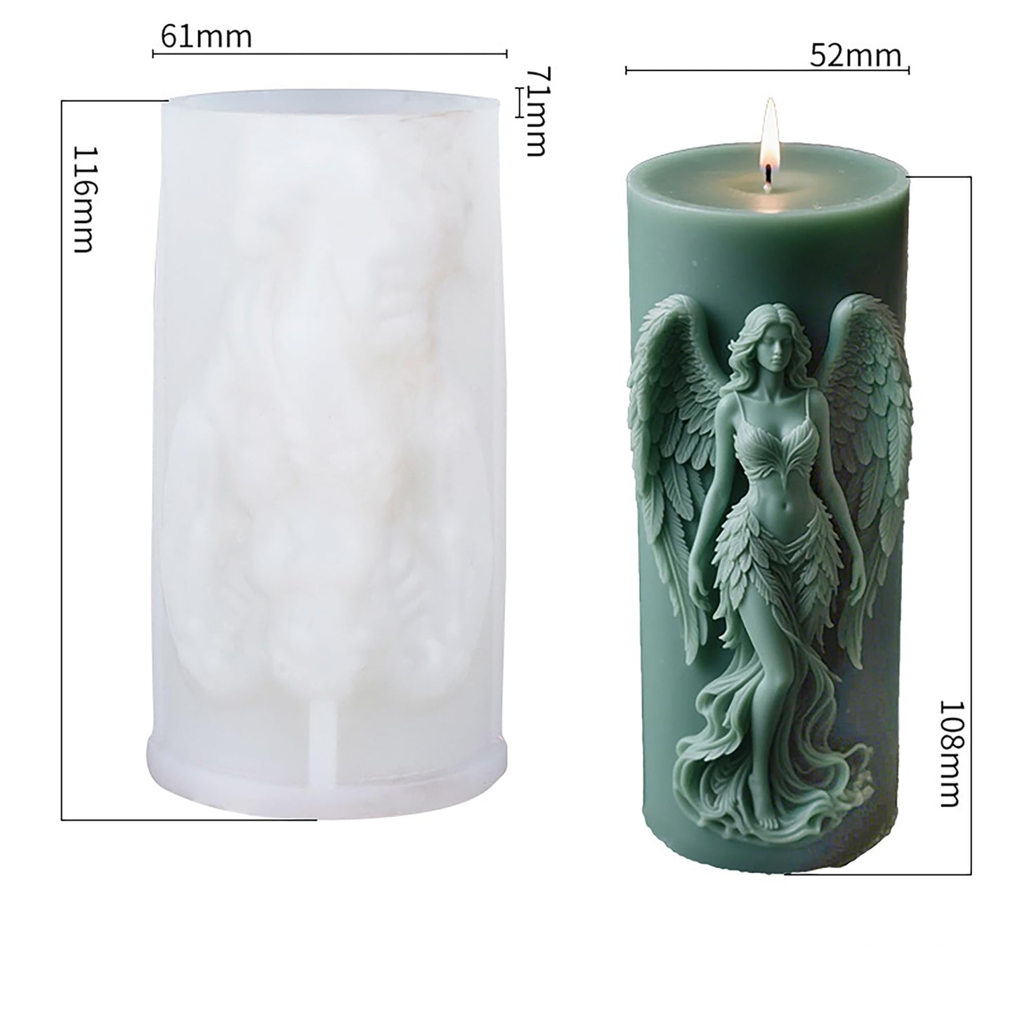 Angel Nativity Scene Cylinder Molds Silicone Wave Spiral Candle Mold - Silicone Resin Casting Molds for Candle & Resin & Soap Craft Supplies