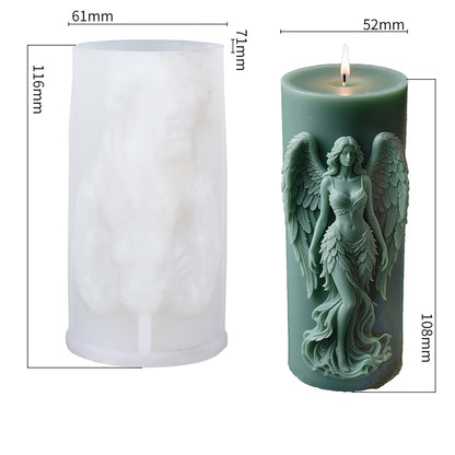 Angel Nativity Scene Cylinder Molds Silicone Wave Spiral Candle Mold - Silicone Resin Casting Molds for Candle & Resin & Soap Craft Supplies