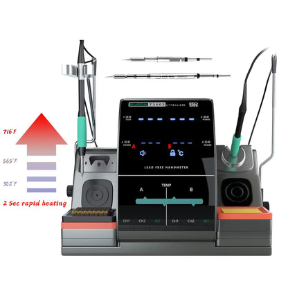 SUGON T3602 Professional Soldering Station 2 Sec Rapid Heat Up, with 6 Soldering Iron Tip, 110V Soldering Iron Station with Temperature Adjustment 212-842°F,Solder Iron Replacement Rack etc