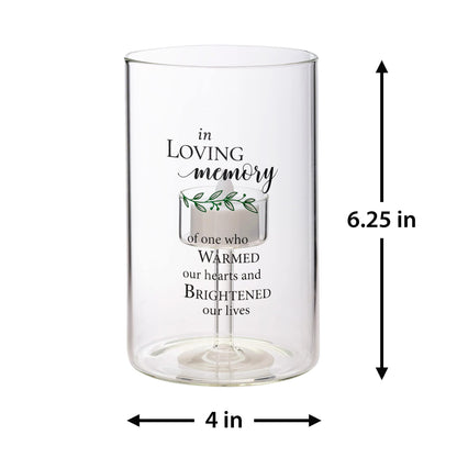 Lillian Rose In Loving Memory Glass Memorial Tea Light Holder
