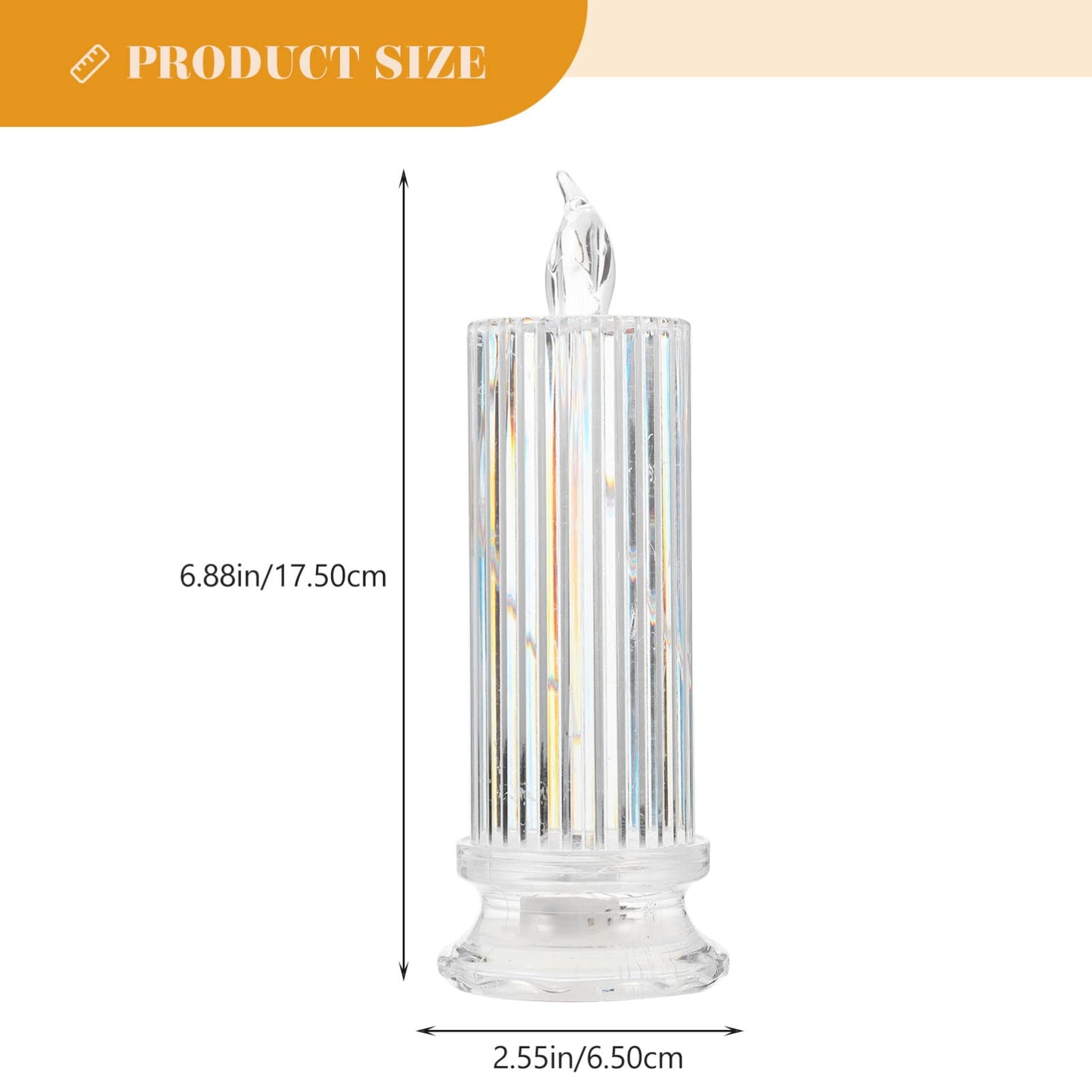Beavorty 2pcs Electronic Candle Light Electric Candle Stick Artificial Candlestick Long Burning Taper Candle Glitter lamp Memorial Candles Flameless Candle Light Window Plastic Romantic