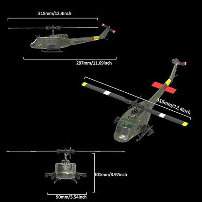 RC ERA C032 UH-1 Huey Helicopter - Remote Control Helicopters for Adult 1/48 Sacle 2.4G 6CH Gyro Stabilized Aircraft with Altitude Hold &amp Optical Flow3D Stunt Drone (Pink)