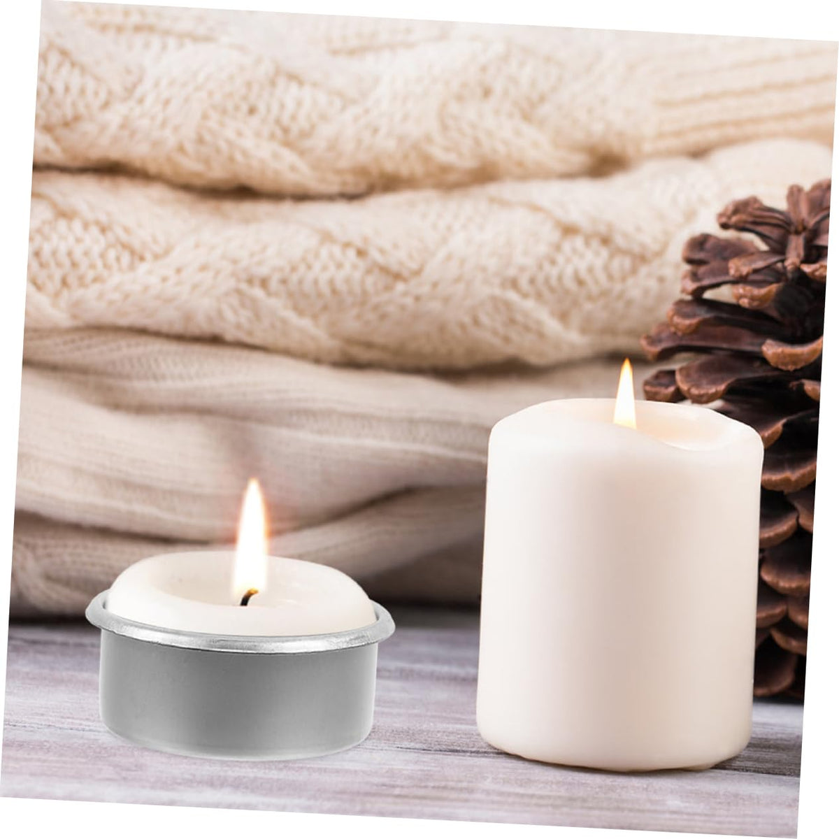 KAILIKETIY 15pcs Metal Candle Holders Decorative Tea Light Tins for Weddings Parties Home Décor Scented Candle Cups DIY Metal Containers Modern Minimalist Style