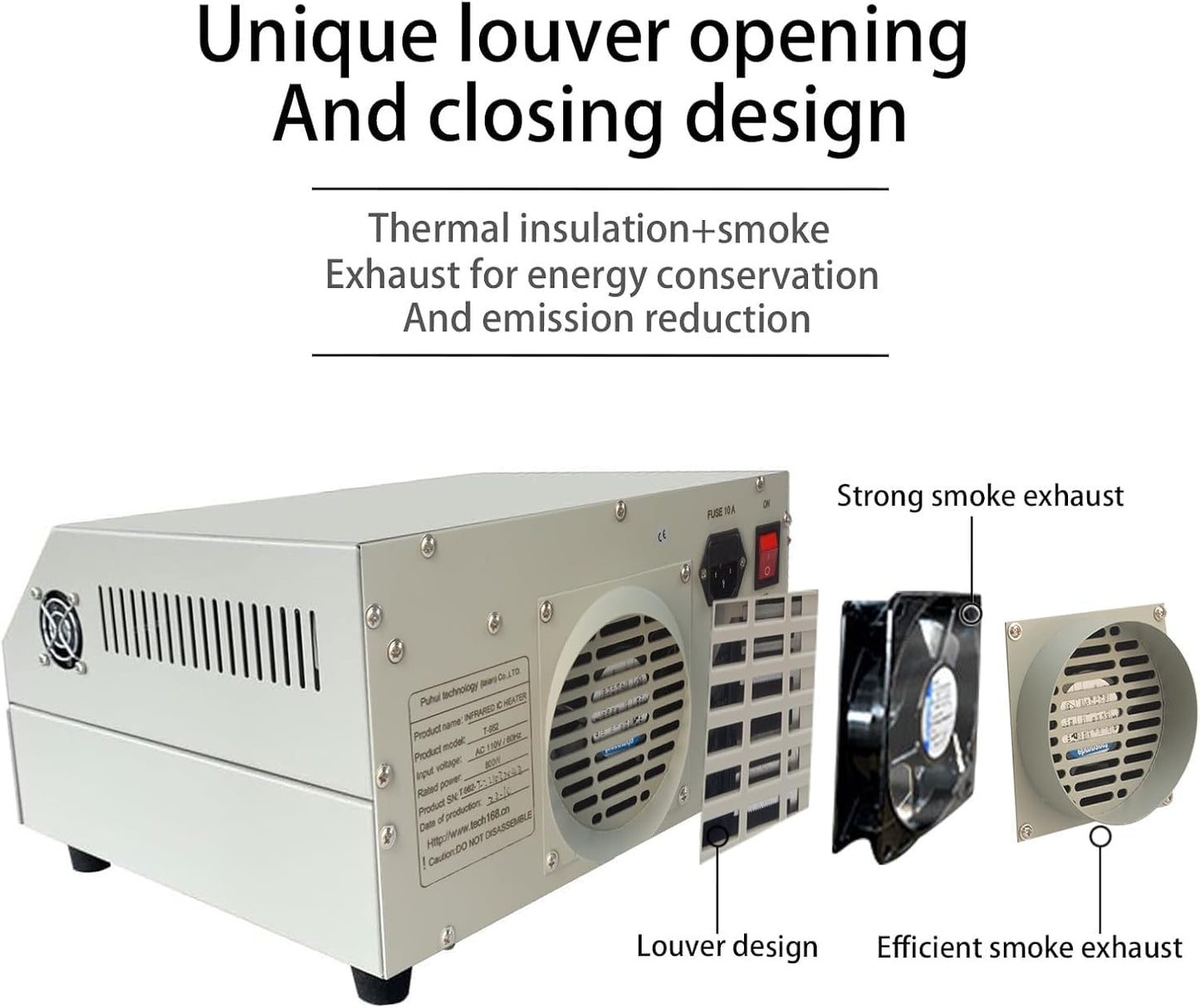 T962 Reflow Oven,110v 800w Reflow Soldering Station, Intelligent Infrared IC Heater,Welding area 7.08×9.25in for Pcb Chip Aluminum Substrate Lamp Bead