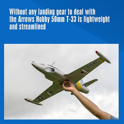 FAIR RC Arrows Rc Jet Plane Hobby RC Plane Remote Control Jet 50mm T-33 EDF Jet with Vector Flight Stabilization System PNP (No Battery no Charger no Radio)
