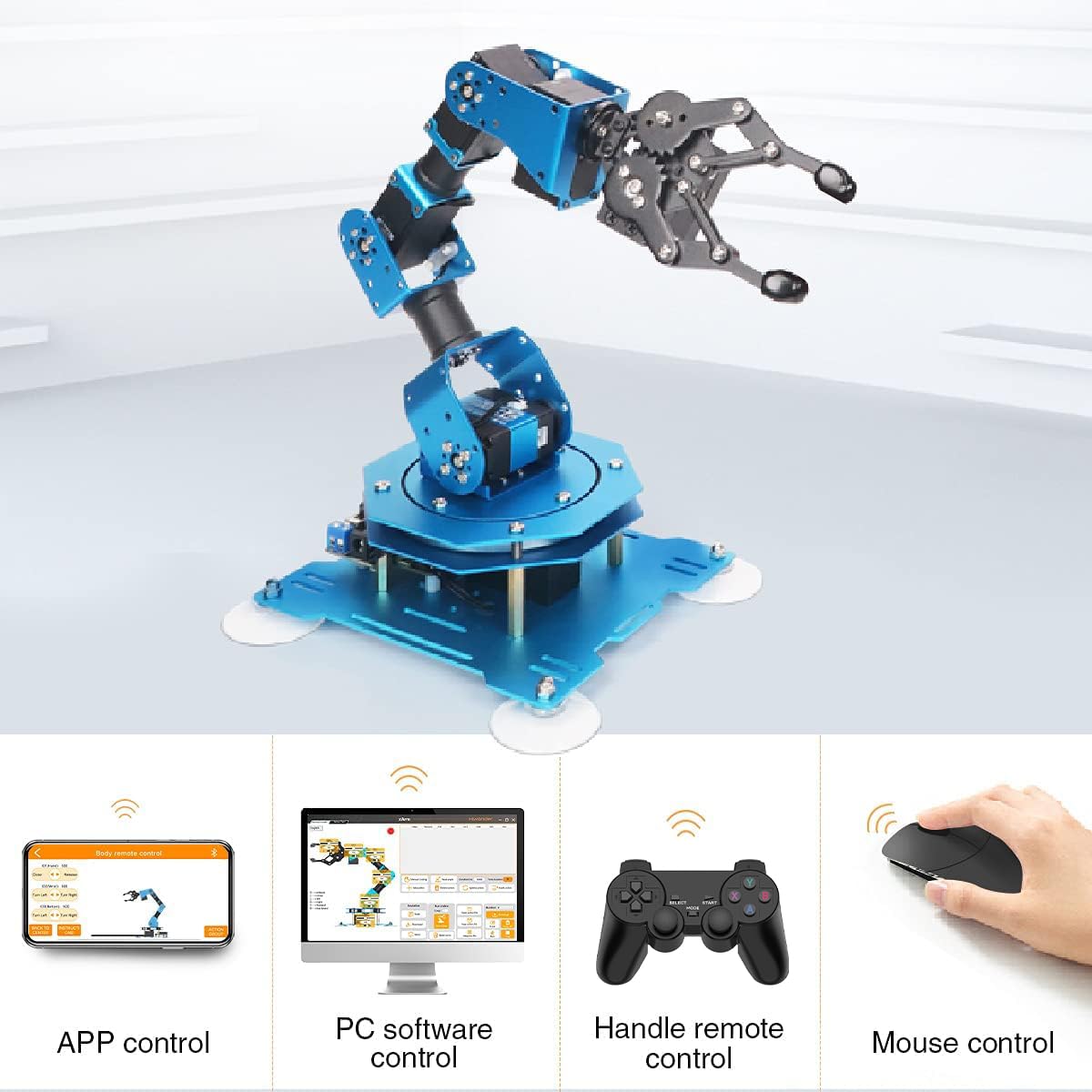 LewanSoul Hiwonder-xArm1S Programming Desktop Robotic Arm with Powerful and Robust Intelligent Bus Servos Featuring Position and Voltage Feedback (Unassembled)