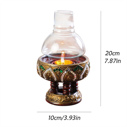 Candlestick Holders Wooden Candlestick Retro Windproof Candle Holder Dinner Table Candlestick Decoration Candle Holders
