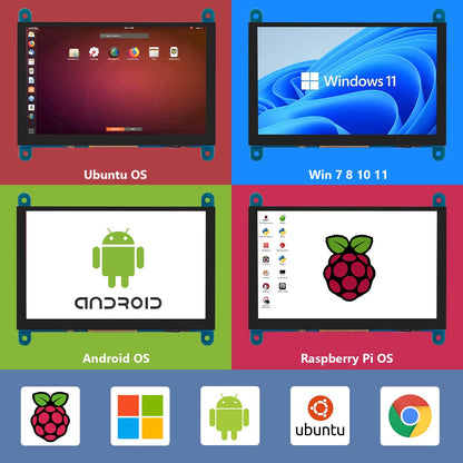Hosyond 5 Inch IPS LCD Touch Screen Display Panel 800×480 Capacitive Screen HDMI Monitor for Raspberry Pi 5/4/3, BB Black, Windows 10 8 7