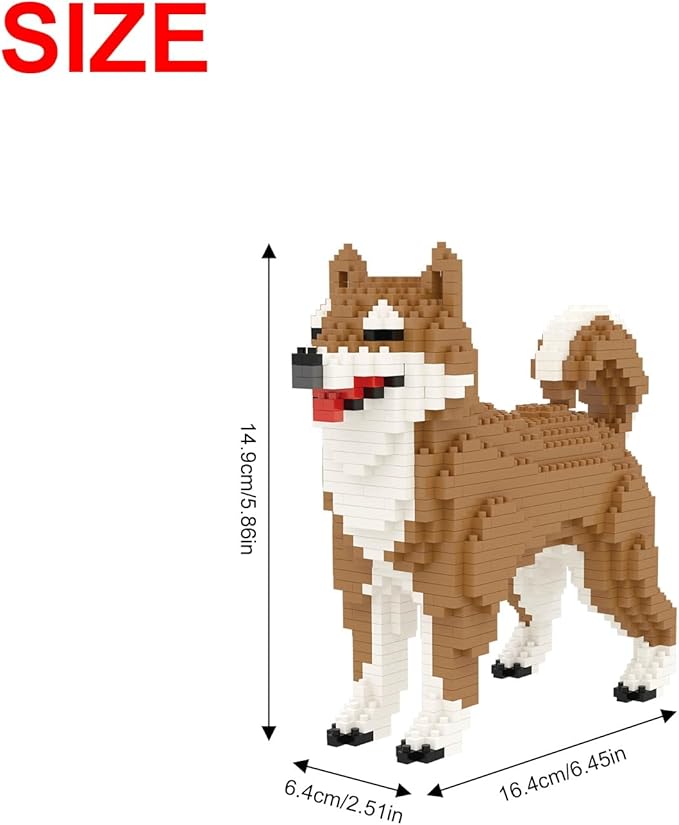 Larcele Micro Dog Building Blocks Mini Pet Building Toy Bricks 814 Pieces KLJM-02(Male Shiba Inu)