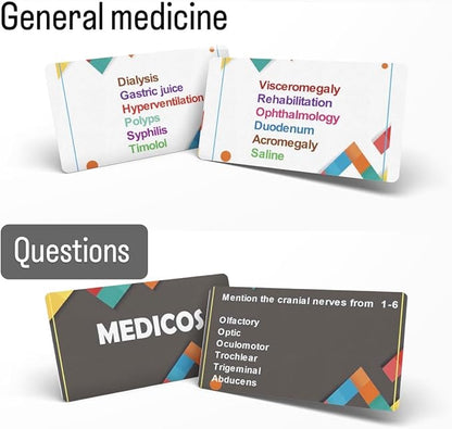 Medicos Medical Terminology Flashcard Board Game - Funny Medical Gifts Educational Doctor Games/Medical Student Gifts Science Games Stem Gifts for Adults Ages 13 and Up