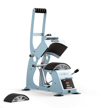 HTVRONT Hat Press Machine - Hat Press Heat Machine for Caps with 2 Platens & Caps Stretcher, Hat Heat Press Machine for Caps with Precise Temp&Timer Control for Heat Transfe Vinyl, Sublimation (Blue)