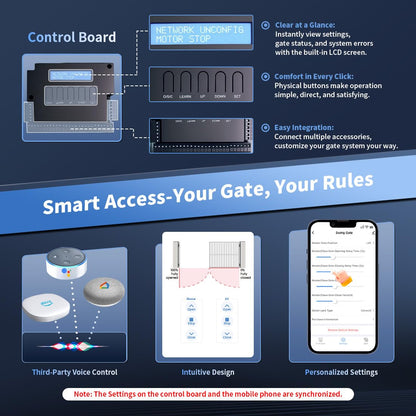 TOPENS XD552 Smart Gate Opener for Medium Duty Dual Swing Gates Up to 18ft per Arm, Automatic Gate Opener with App Control AC Powered Remote Control Kit Solar Compatible