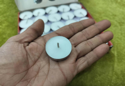 Wax Unscented Tea Light Candles Diwali Decor Festive White Tea Light Candles, (Set of 200, Unscented)