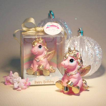 Birthday Candles Smokeless Cake Topper Unicorn Candle for Party Supplies and Wedding Favor (Pink)