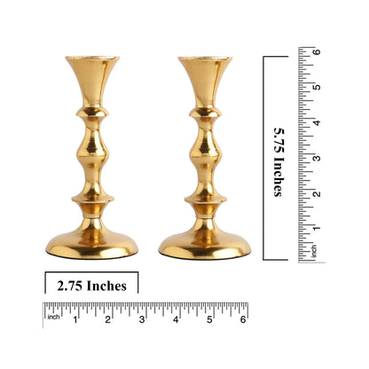Rely+ Gold Candle Holders Set of 2 Decorative Centerpiece Table Candlesticks Holders for Taper Candles Home Decor Easter Candle Holders for Dinner Party Wedding Decorations