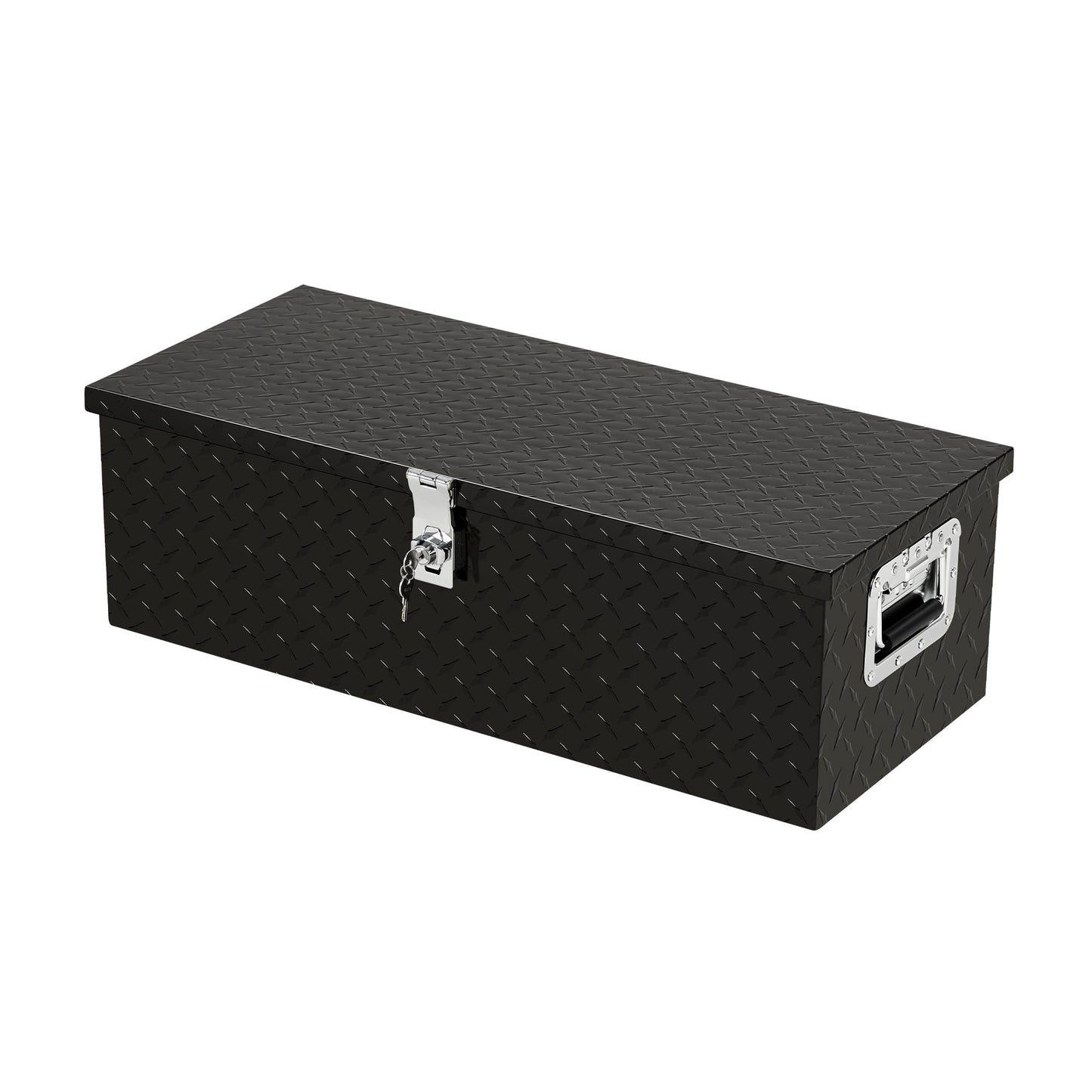 OUTLANE Heavy Duty Aluminum Underbody Truck Tool Box – 30x13x9.6 Inch Diamond Plate Lockable Storage Chest, Waterproof & Rust-Proof, Side Handles, for Pickup Truck Bed, RV, Trailer, Workshop, Garage