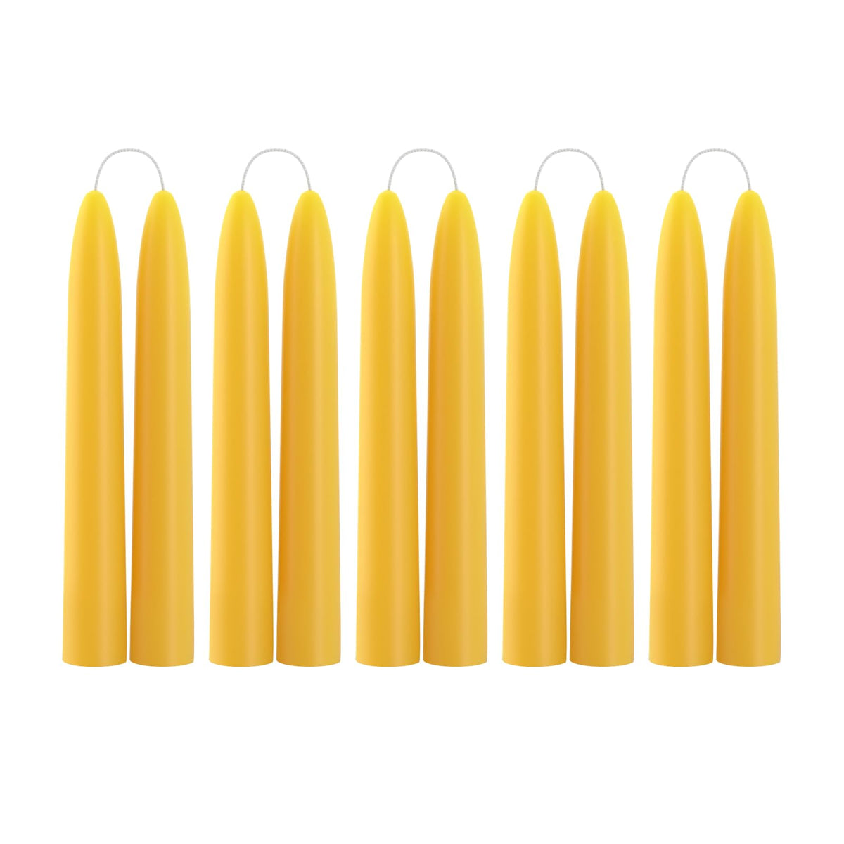 10 Pack 100% Pure Natural Beeswax Taper Candles, 6 Hours Long Burning Emergency Beeswax Candles Sticks, 6 inch Organic Bees Wax for Home, Prayer, Christmas, Party | Unscented, Smokeless, Dripless
