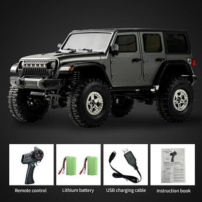 GoolRC RC Crawler 4WD RC Truck D870 RC Rock Crawler 1:18 Scale Remote Control Truck All Terrains Off Road Climbing Car 2.4GHz Electric Vehicle with LED Light for Adults Include 2 Batteries (Grey)