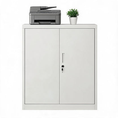 MilleLoom Metal Storage Locker, 36" Heavy Duty Garage Storage Cabinet with Locking Doors and Adjustable Shelves, Lockable Steel File Cabinet for Home Office White