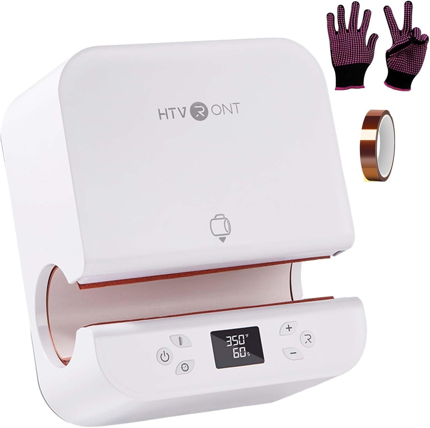 HTVRONT Auto Tumbler Heat Press Machine - Mug Heat Press Heat Up Fast & Even, Professional Tumbler Press High-Security for 2.9"-3.2" Sublimation Tumblers, Cups, Glasses and Mugs, White