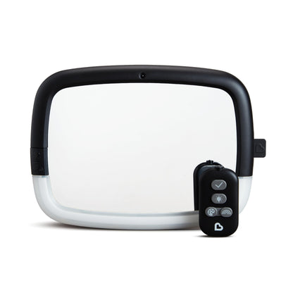 Munchkin Baby Car Mirror for Rear Facing Car Seats, Night Light LED Pivot 360 Baby in-Sight Adjustable Auto Mirror, Black