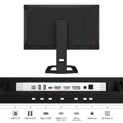 INNOCN 32" Mini LED 4K 160Hz 3840 x 2160P HDR1000 Monitor 1ms IPS HDMI 2.1, 99% DCI-P3, USB Type-C Connectivity, Height Adjustable Stand - Black (2026)