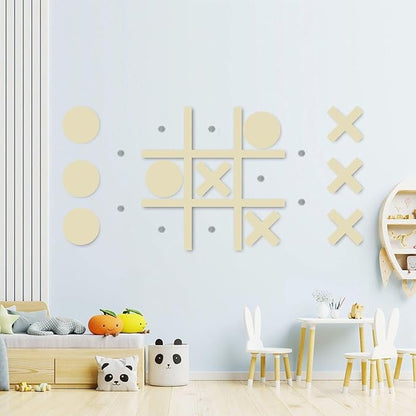 Magnetic Tic Tac Toe Wall-Mount Game Board GamesGame Room DecorKids&ampAdults Indoor Party Game