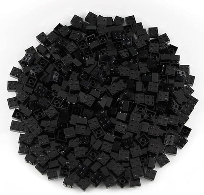 Feleph 2x2 Bricks Black 400 Pieces Parts Building Creative Play Blocks Set Toy Basic Accessories Compatible with 3003 Major Brick Brands