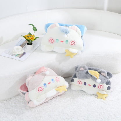 Loismood Cartoon Cat Seat Pads Non Slip Machine Wash Soft Cushion for Bedroom Décor, Gamer and Dining Chairs (31"x15", Pink)