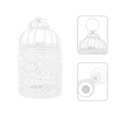 TOKIDNY Birdcage Candleholder Metal Retro Creative Candlestick European Style Hollow Pattern Home Decor Decorative Candle Stand for Living Room Table
