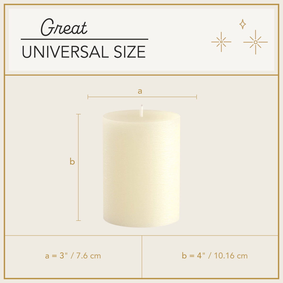 Melt Candle Pillar Candles, 3 Pack - Unscented Candles for Home, Church, Weddings, & More - 3" x 4", Ivory