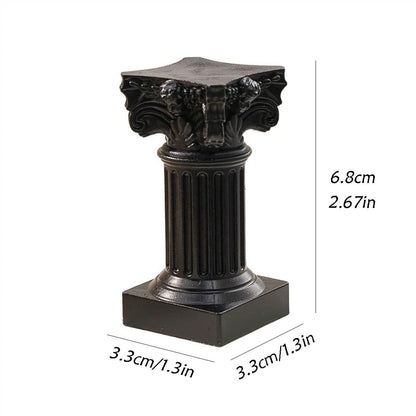 cfycfy987 Candelabra Embossed Pattern Candlestick European Style Column Candle Holder Plastic Table Decoration Candle Sticks Holder(White)