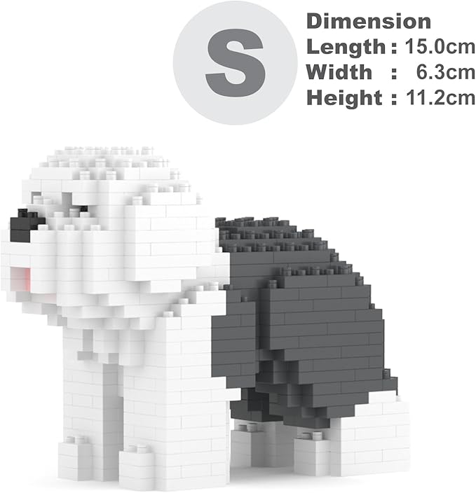 JEKCA Old English Sheepdog Mini 01S | Mini Dog Plastic Building Blocks | Age 14+